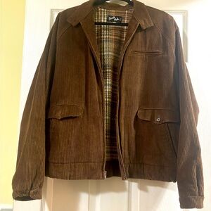 Y2K Brown Corduroy South Pole Collared Jacket